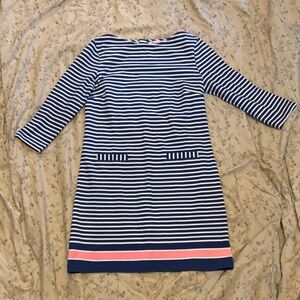 Lilly Pulitzer Irina Guava Melon Exotic Garden Stripe French Terry Shift Dress